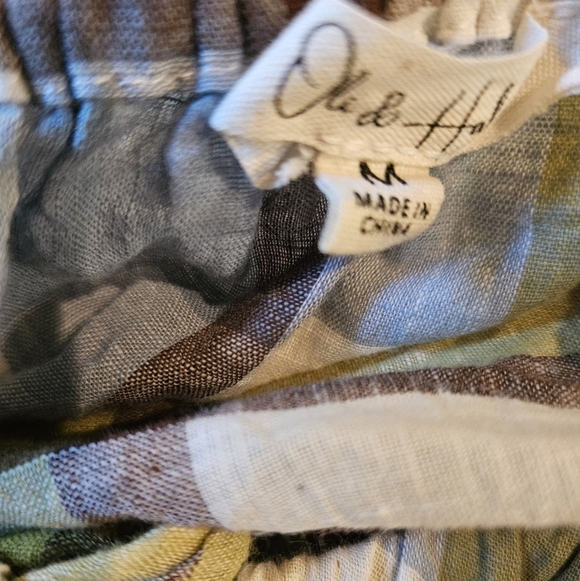 Oli & Hali Plaid Ruffle Short Sleeve Babydoll Top NEW Fall Vibes - Picture 7 of 9